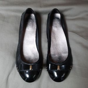 Cole Haan Nike Air Black Patent Ballet Flats
